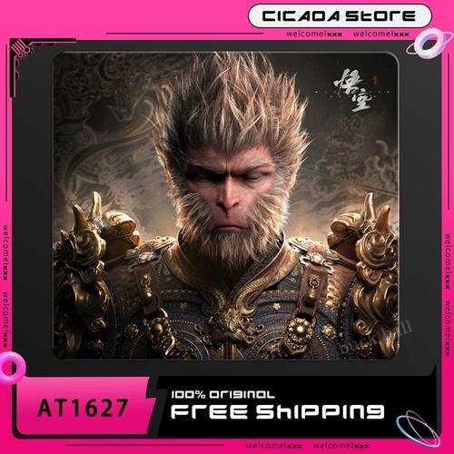 átomo Preto Wukong Vidro Temperado Mouse Pad, Personalizado