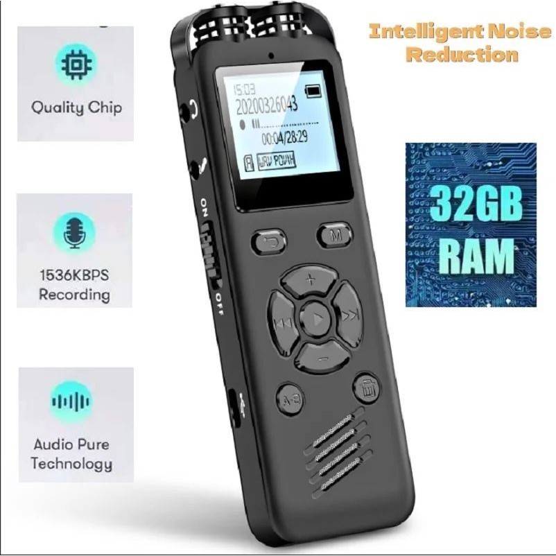 Gravador de voz digital com um bot?o, suporte máximo, 128g,