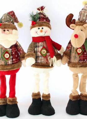 Bonecas de Papai Noel e Elk para crian?as, brinquedo em pé,