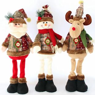 Bonecas de Papai Noel e Elk para crian?as, brinquedo em pé,