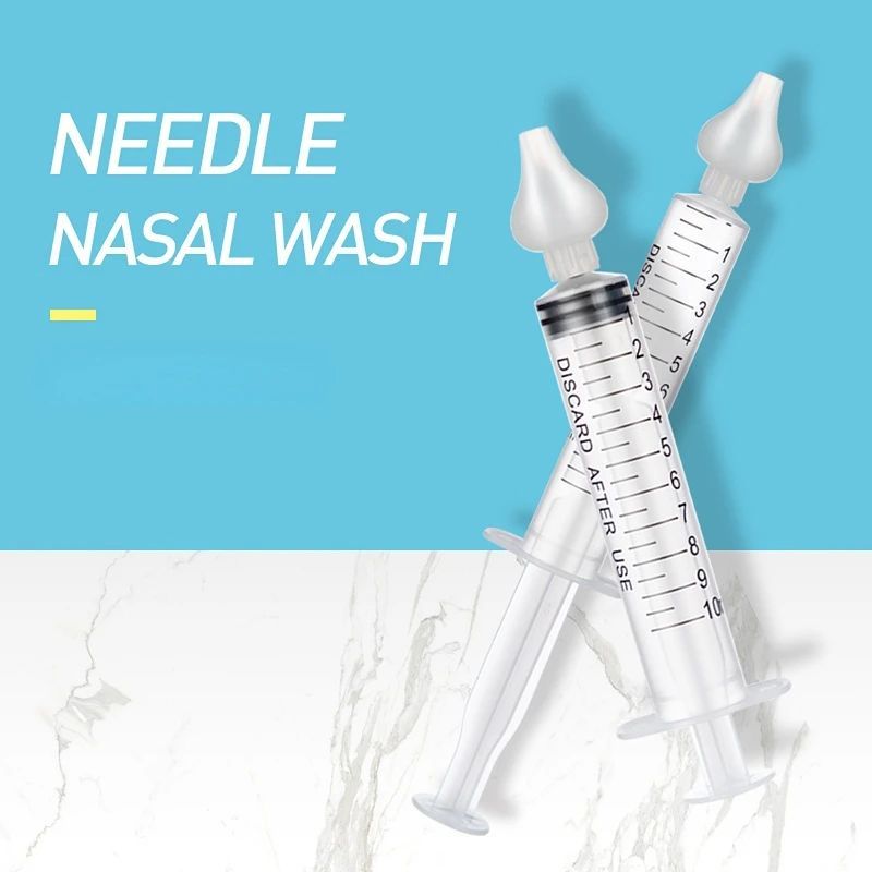 2 p?s babi nariz limpador rinite lavador nasal agulha tubo b