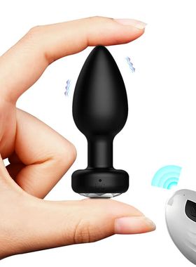 Mini plug anal vibratório para homens e mulheres, controle