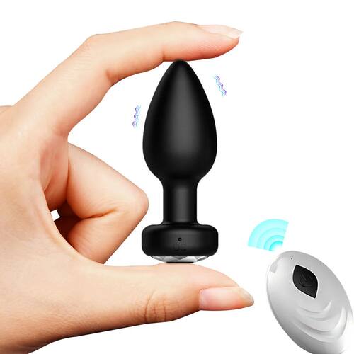 Mini plug anal vibratório para homens e mulheres, controle