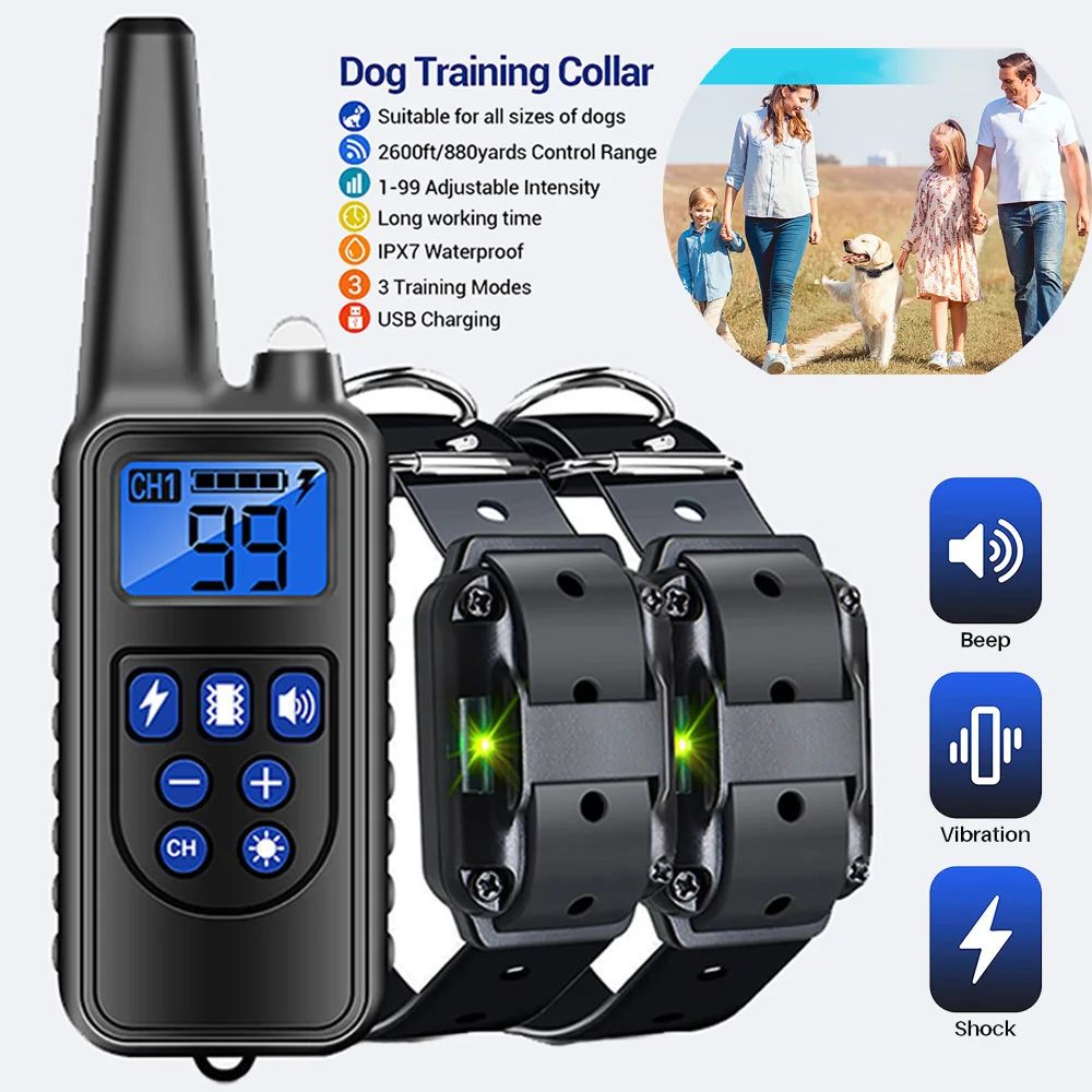Collar eléctrico de ennamiento para perros, dispositivo ant - 实物图