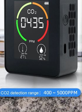 Detector de calidad del aire y humedad, medidor de CO2 para