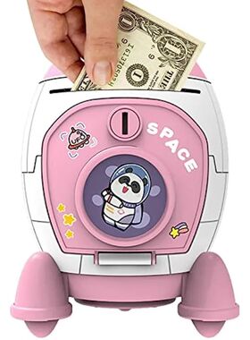Children's Cartoon Space Rocket Piggy Bank, brinquedo para m
