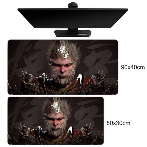 Mito preto WuKong Gaming Mouse Pad, tapete de rato grande, t