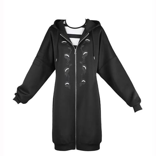 Quarta-feira Mulher Zipper Hoodie Quarta-feira Addams Cospla