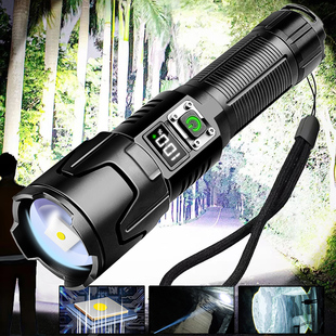 Mais poderosa lanterna LED recarregável, luz da tocha, alto