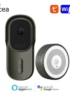Campainha de vídeo inteligente à prova d'água Tuya, Wi-Fi