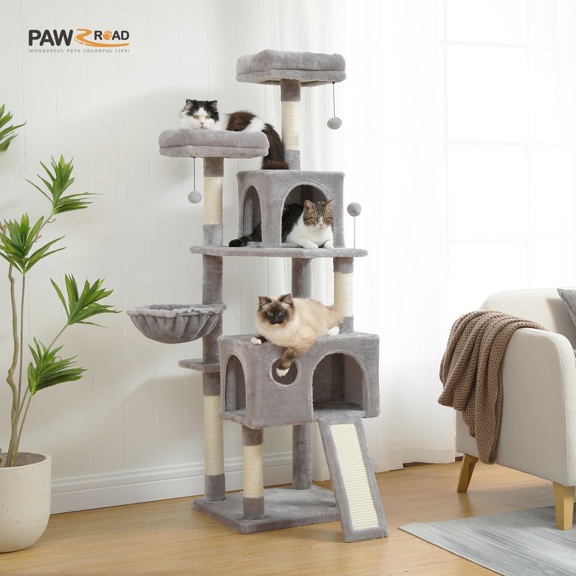 Frete Grátis Multi-Level Cat Tree Para Gatos Com Poleiros C