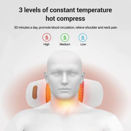 Heating Neck Massage Pillow Chiropractic Stcher Vibrate Trac