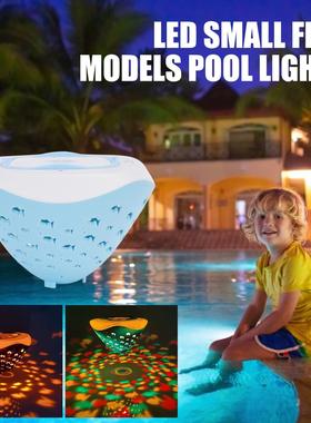 Luces subacuáticas de colores, proyector de fuente con patr