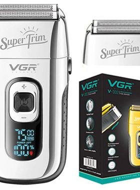 VGR-Afeitadora eléctrica de barba recargable de 3 velocidad