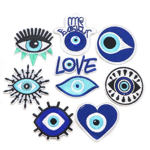 Evil Eyes Patches Etiquetas bordadas, Costurar Ferro Em Appl