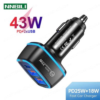Cargador de coche PD de 3 puertos de carga rápida, disposit