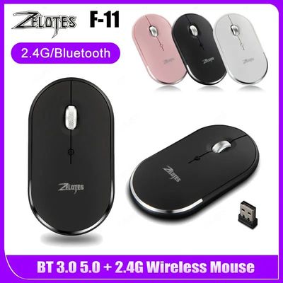 Zelotes F-11 bluetooth 2.4g mouse sem fio escritório com fi