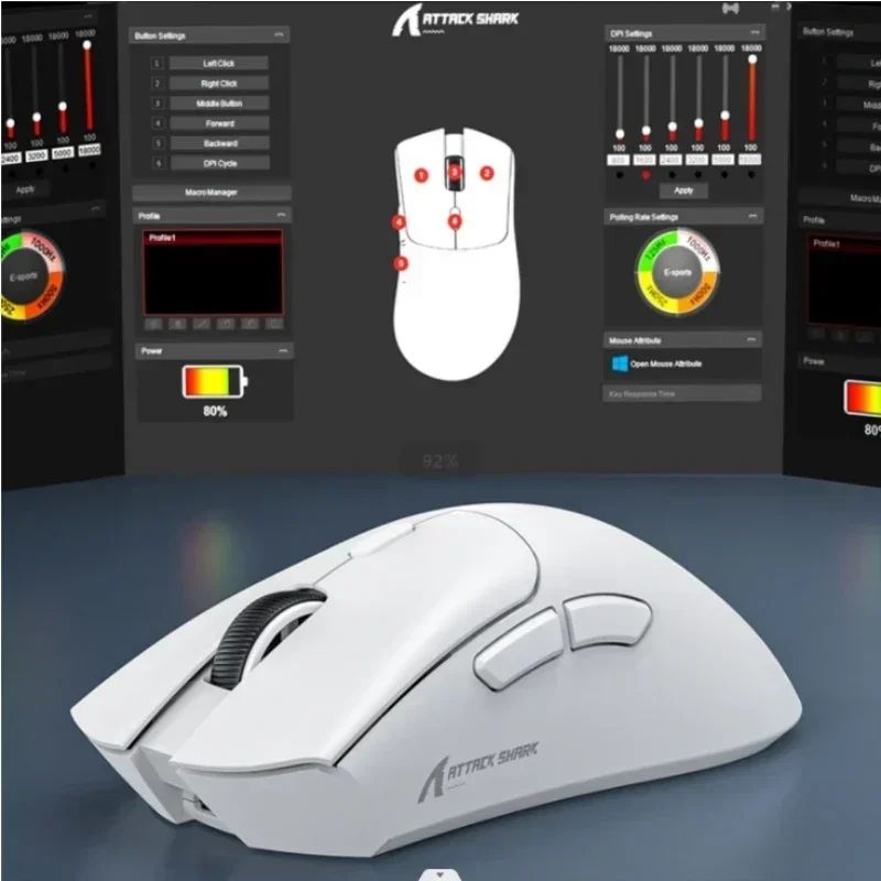 Para mouse sem fio Attack Shark R1 18000 dpi, 1000 Hz, conex