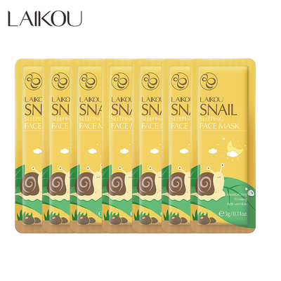 7pcs Snail Face Mask Sleeping Facial Mask No Washing Beauty