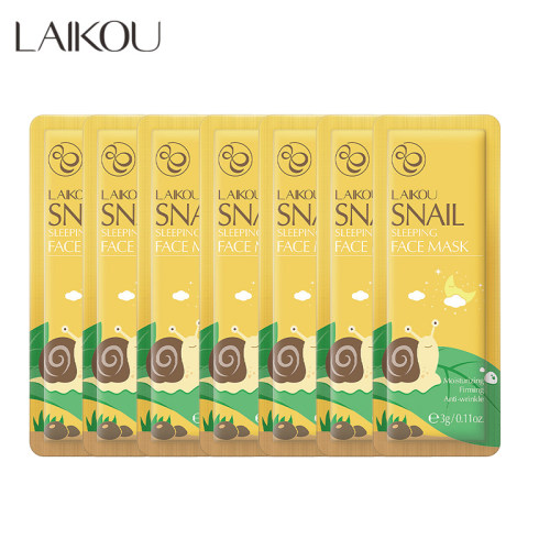 7pcs Snail Face Mask Sleeping Facial Mask No Washing Beauty