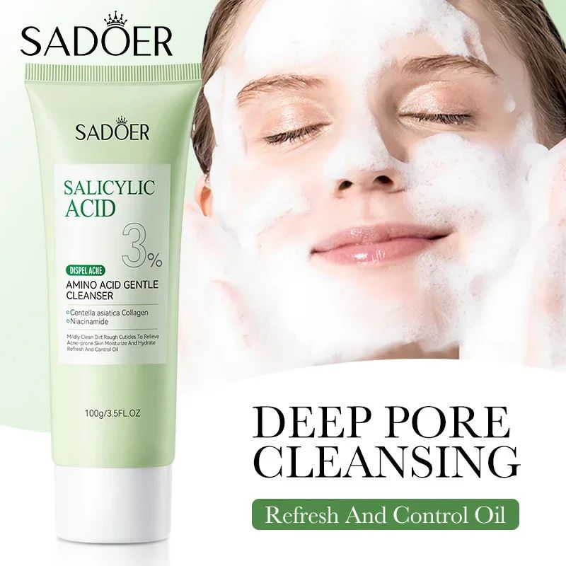 Salicylic Acid Facial Cleanser Face Wash Foam Face Cleanser