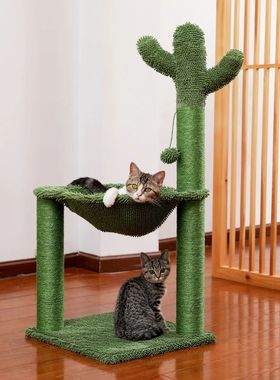 Arranhador para gatos com corda sisal, toalha de cacto para
