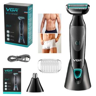 VGR Afeitadora eléctrica recargable 2 en 1 para hombres, af