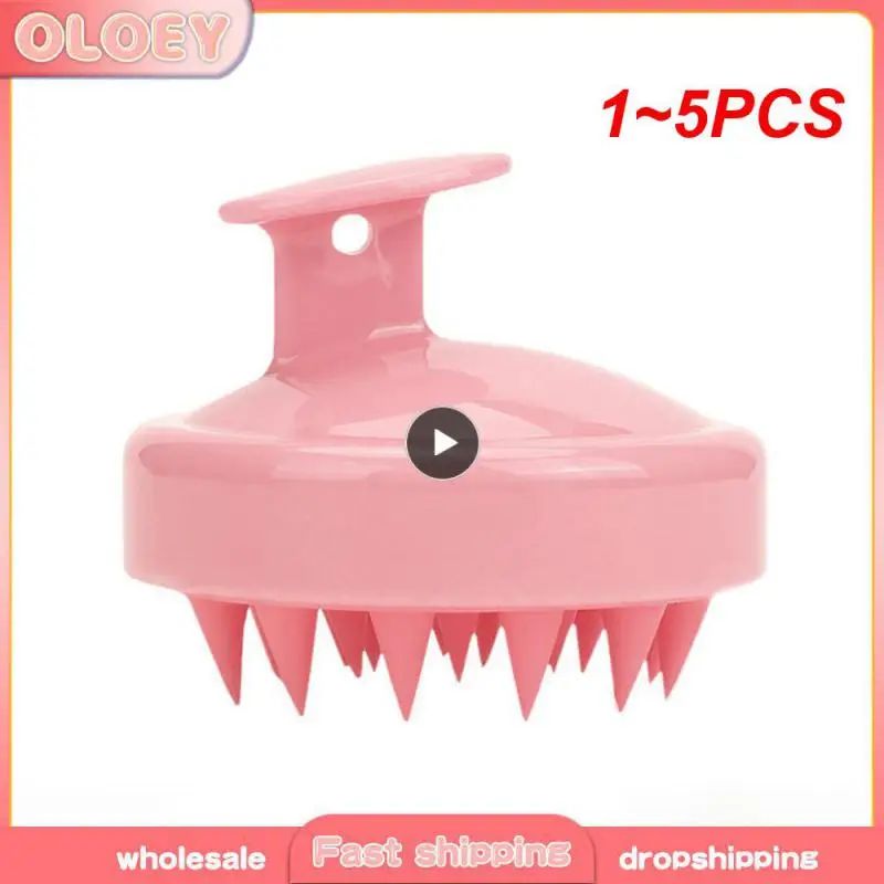 Silicone Head Massage Brush para cabelo, pente do couro cabe