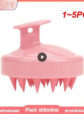 Silicone Head Massage Brush para cabelo, pente do couro cabe