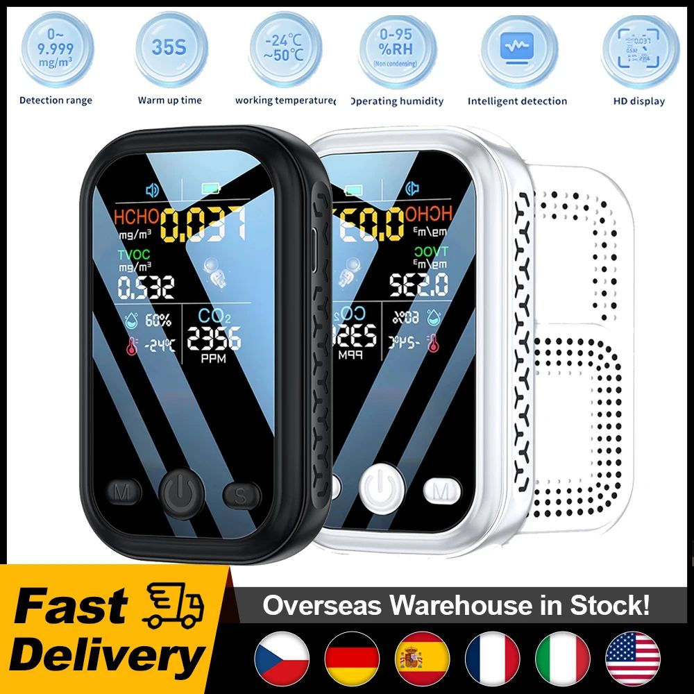 Medidor de CO2 multifuncional 5 en 1, Detector Digital de te