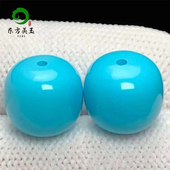 湖北十堰天然绿松石高瓷蓝老型散珠隔珠配珠手串diy配件