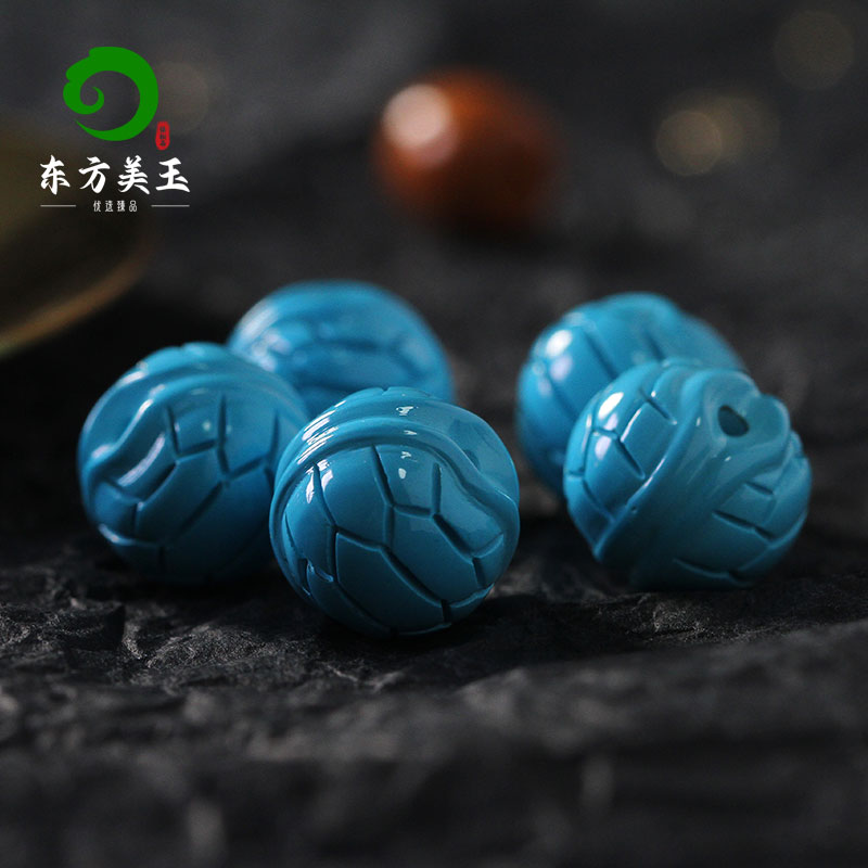 湖北绿松石富甲圆珠散珠手串