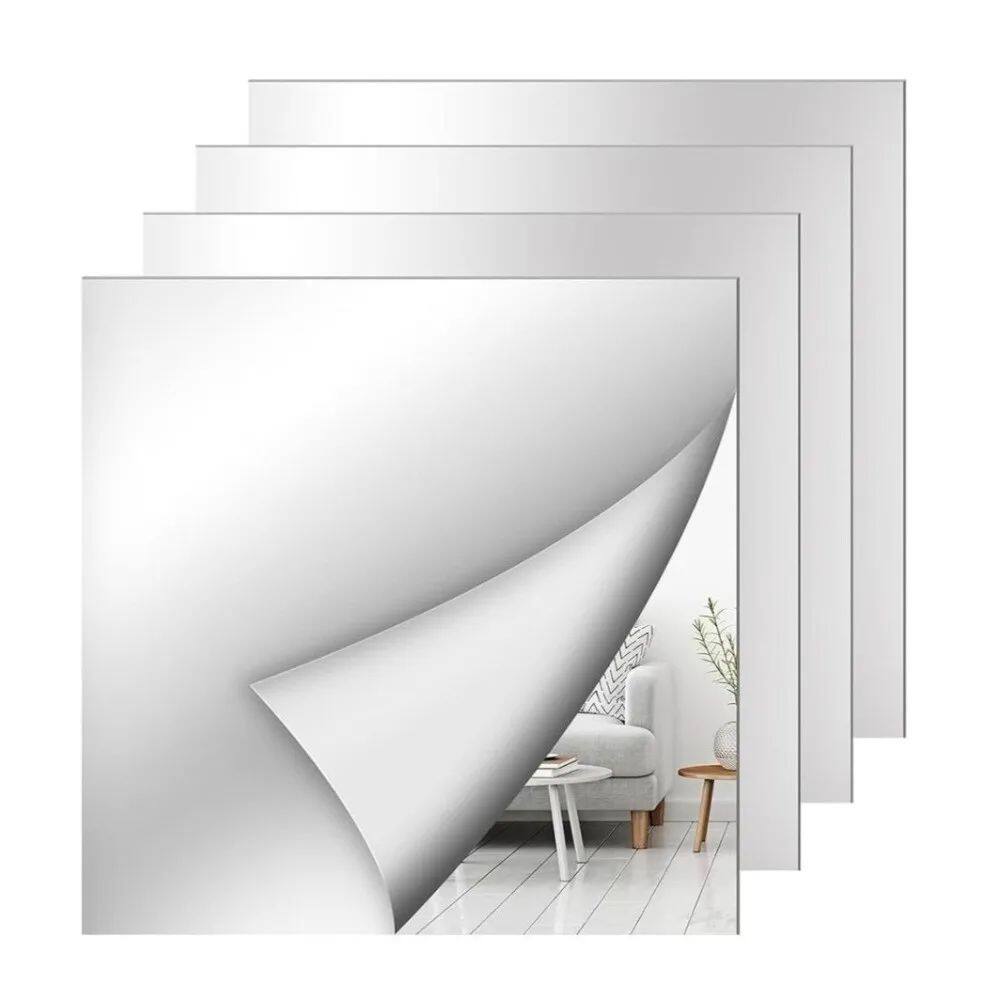 1pc Self Adhesive Acrylic Mirror Sheet 1.6mm Thick Simple No