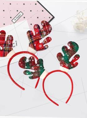 Christmas elk Headband Decorated Christmas antler headband