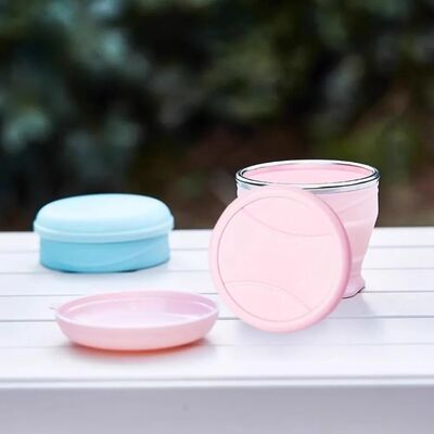 180ml Shaker Cup Collapsible Silicone Travel Mug Camping Wat
