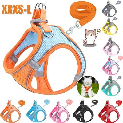 XXXS-L Reflective Pet Harness Dogs Strap with Leash Adjustab