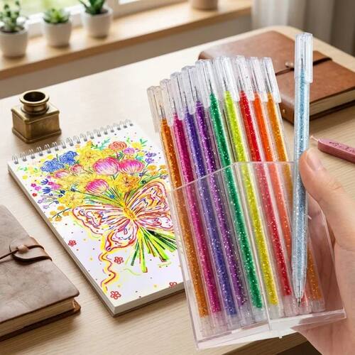 48 Colors Glitter Gel Pen Set Professional Sparkly Drawing P