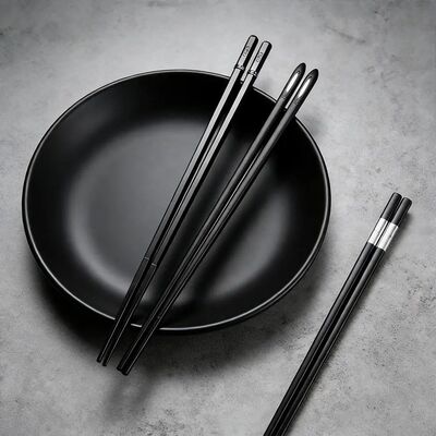 5 Pairs Japanese Alloy Chopsticks Set | PET+Glass Fiber Non-