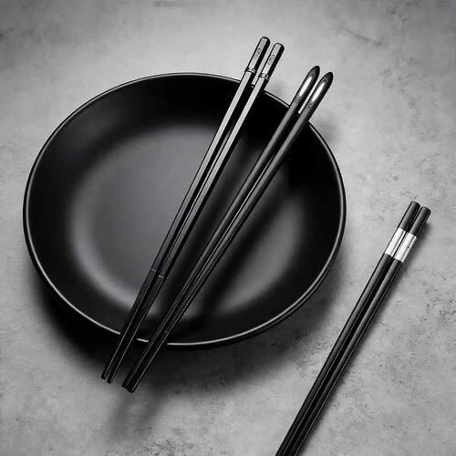 5 Pairs Japanese Alloy Chopsticks Set | PET+Glass Fiber Non-