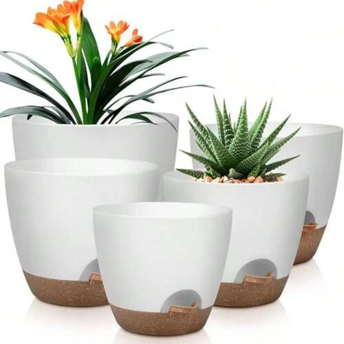 Indoor Decorative Flower Pot with Drainage Hole, 6-Pack, Sel