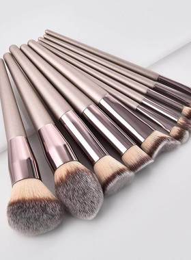 Hot Champagne Makeup Brush Set for Women Cosmetic Foundation