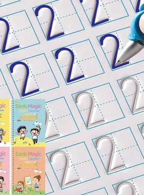 4 Books/set Magic Copybook Reusable Practice Writing Pen Gro