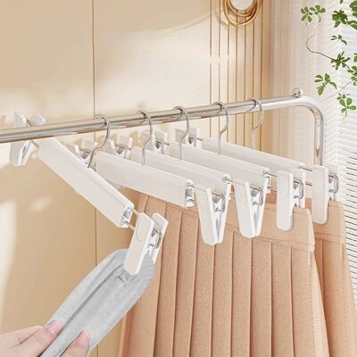 Clothes Hanger with Clips for Trousers and Skirts, Home Use,