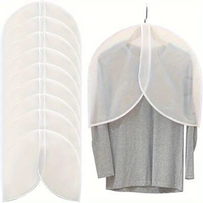 White PVC Garment Covers Translucent Breathable Suit Dust Co