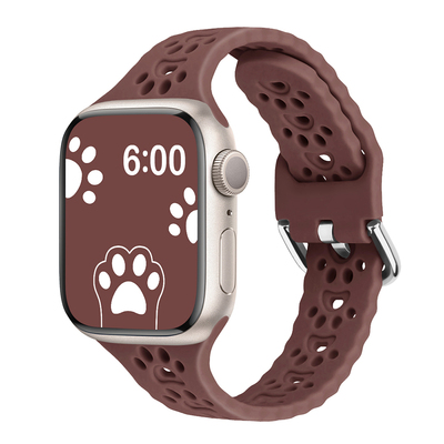 适用苹果手表表带春夏iWatch手表带S10硅胶粉色AppleWatchS9表带