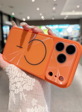 ins星宇橙大视窗磁吸适用苹果17promax手机壳新款iPhone16ProMax全包镜头膜15pro散热边框14男女13网红防摔套