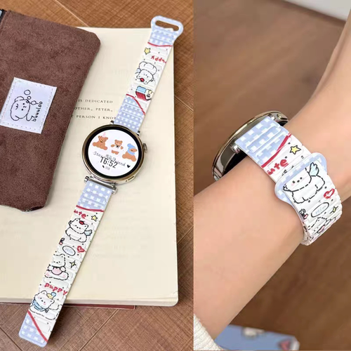 卡通印花硅胶回环磁吸适用GT6华为手表GT5表带GT4/Fit4女款watch5