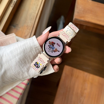 奔跑小狗编织磁吸表带适用华为GT5手表GT4通用Oppox2mini华为FIT4