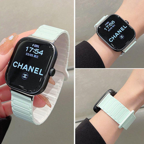 淡薄荷磁吸硅胶适用红米watch6/5/4表带小米手环8/9pro腕带百搭女