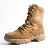 羊毛高帮侧拉链工装 冬季 户外靴 作战男靴沙漠棕色战靴际华正版 新款